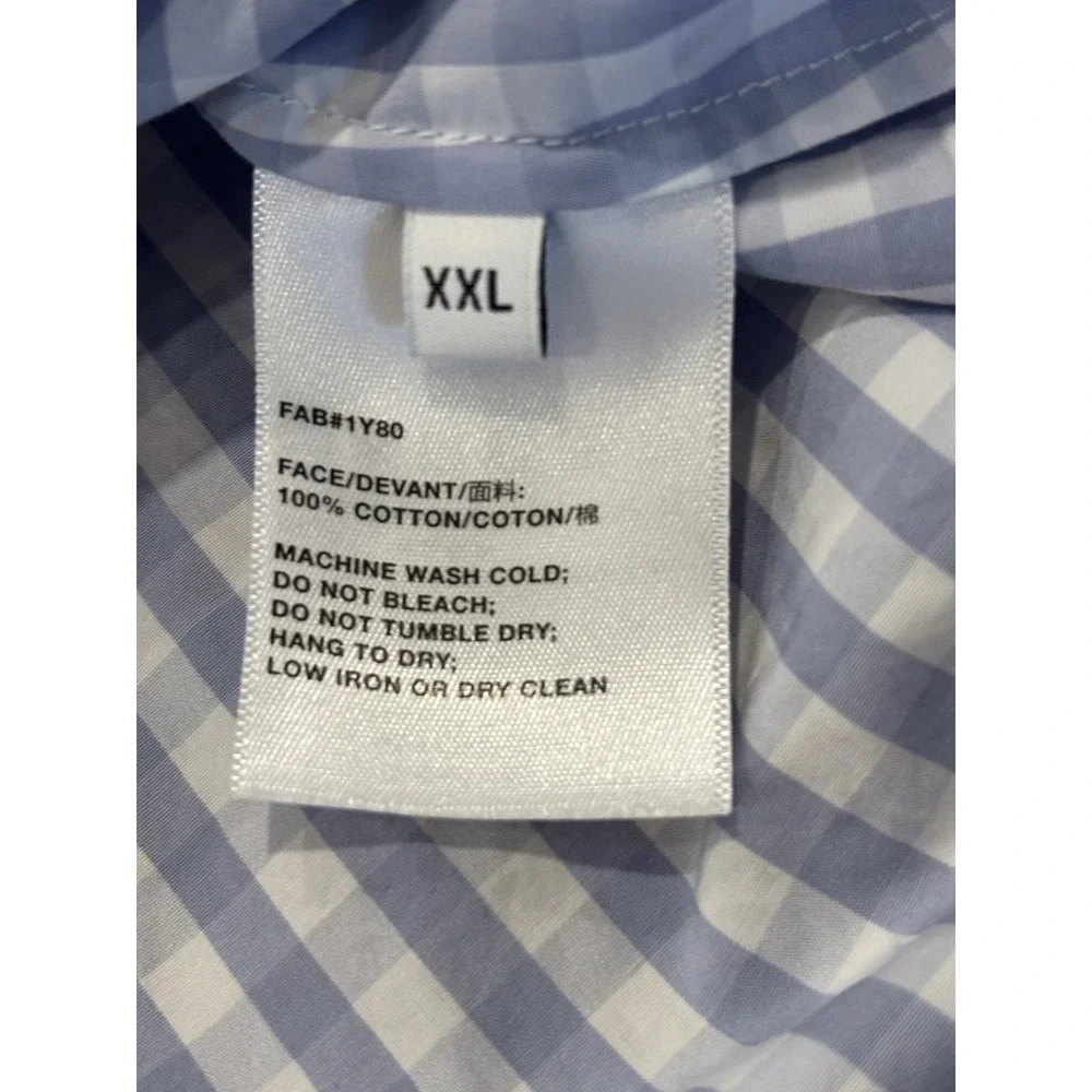 LAFAYETTE 148 GINGHAM COTTON POPLIN NOTCHED SHAWL COLLAR SHIRT 2XL $359 EUC - Picture 5 of 13